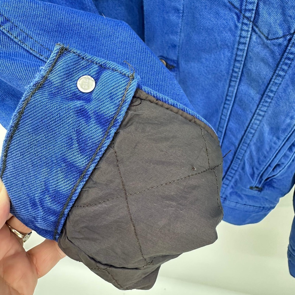 Vintage Levi's Blanket‎ Lined Denim Jacket Cobalt Blue Overdye 90s L Steetwear - Picture 5 of 8